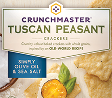 12/3.54 OZ TUSCAN PEASANT CRACKERS SIMPLY OLIVE OIL AND SALT product image